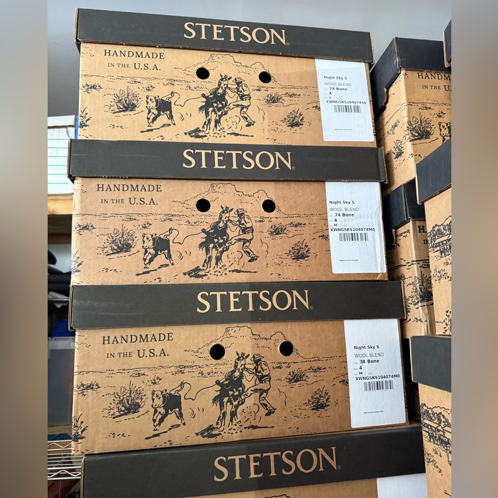 Stetson Brown and Black Decorative Stacked Hat Boxes